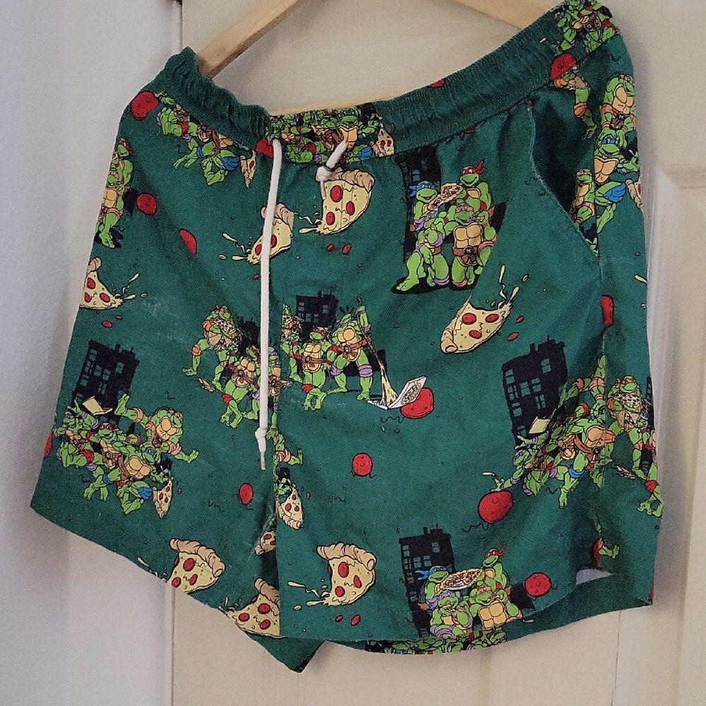 OppoSuits Green and Purple Graphic Shorts TMNT